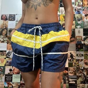 Van Heusen Blue and Yellow Athletic Shorts